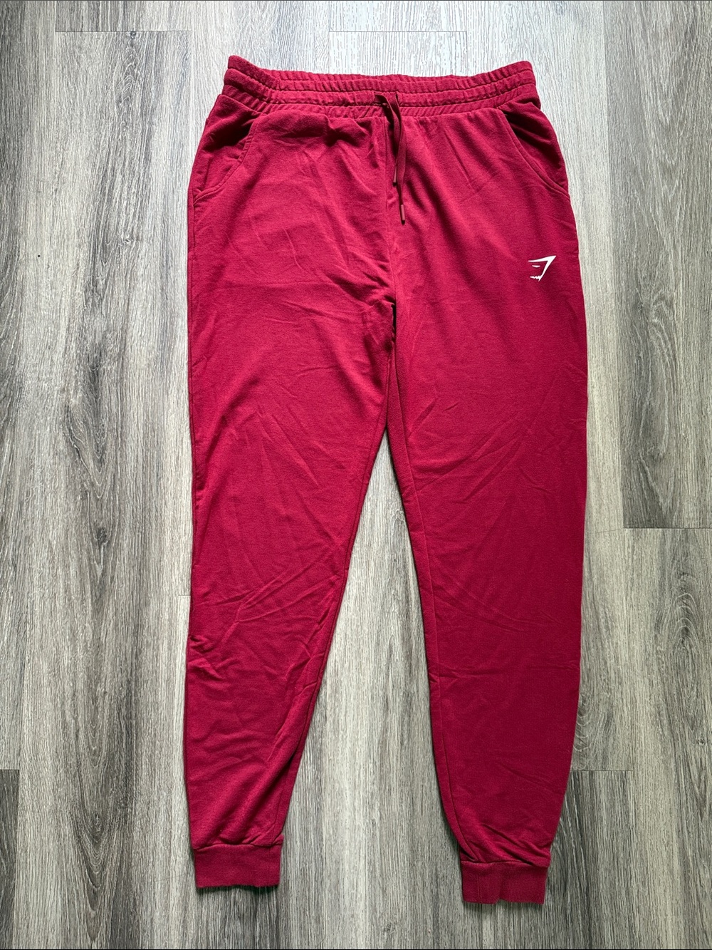 Gymshark Burgundy Women's Track Joggers with Logo